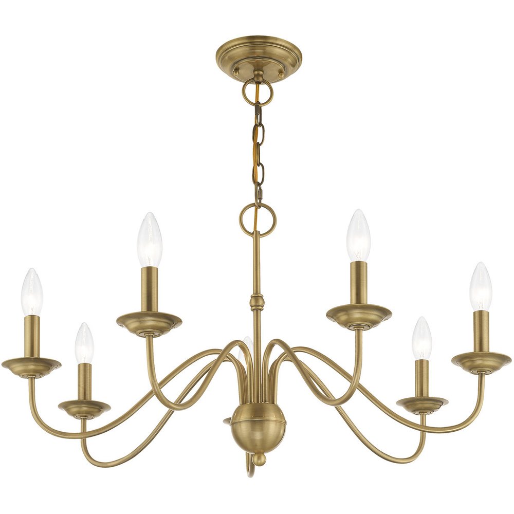 Seven Light Dimmable Chandelier With Shades