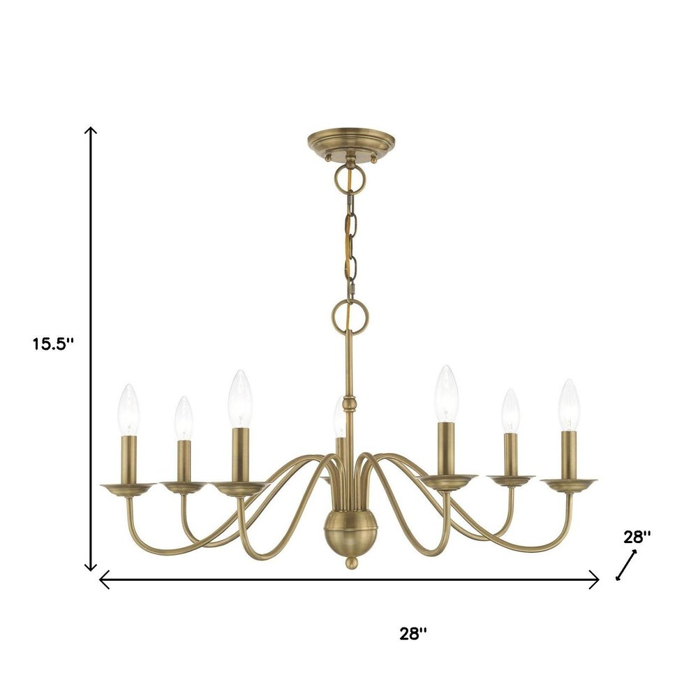 Seven Light Dimmable Chandelier With Shades