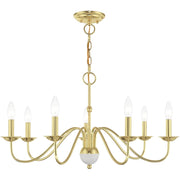 Seven Light Dimmable Chandelier With Shades
