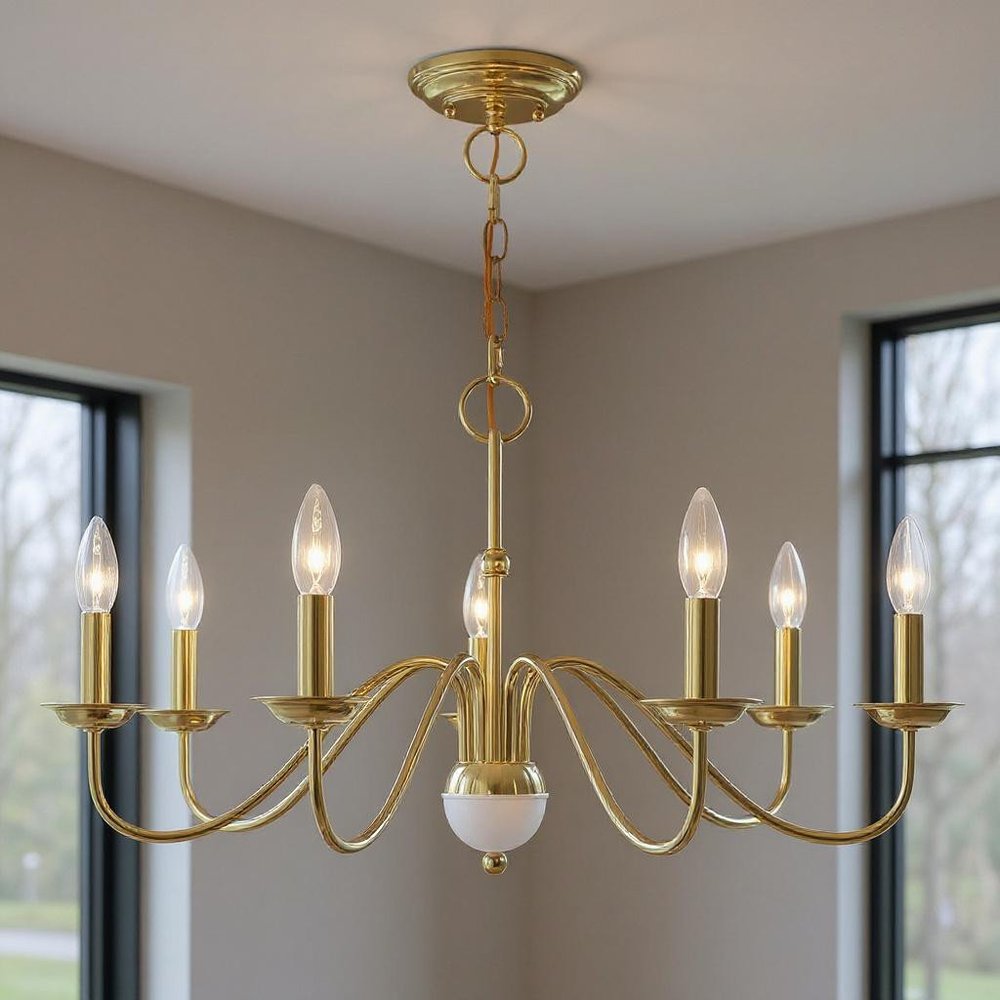 Seven Light Dimmable Chandelier With Shades
