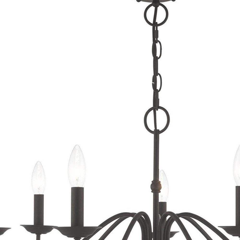 Black Seven Light Dimmable Chandelier With Shades