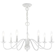 Seven Light Dimmable Chandelier With Shades