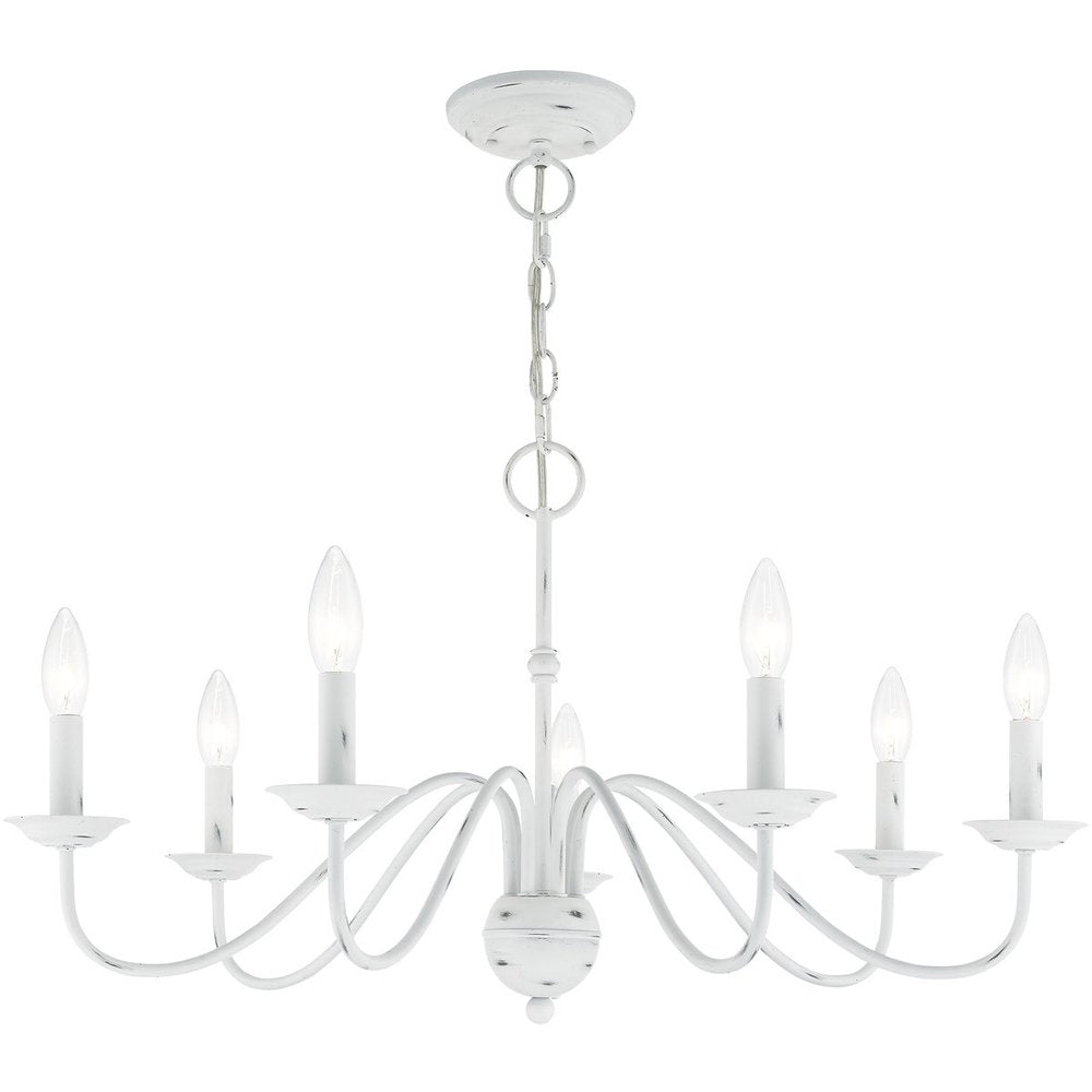 Seven Light Dimmable Chandelier With Shades