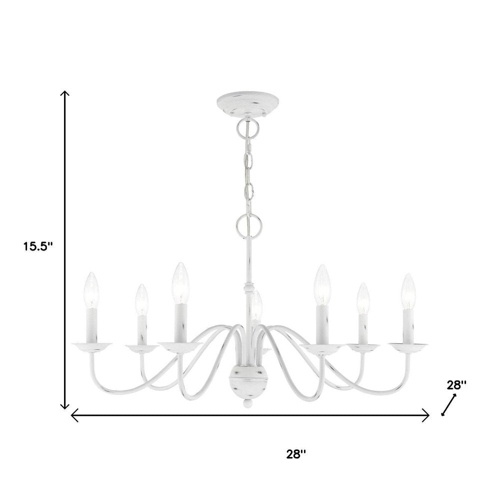 Seven Light Dimmable Chandelier With Shades