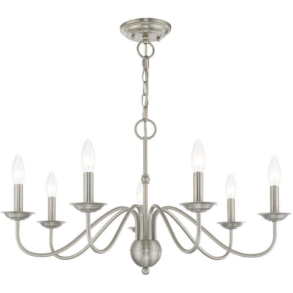 Seven Light Dimmable Chandelier With Shades