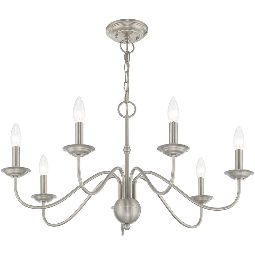 Seven Light Dimmable Chandelier With Shades