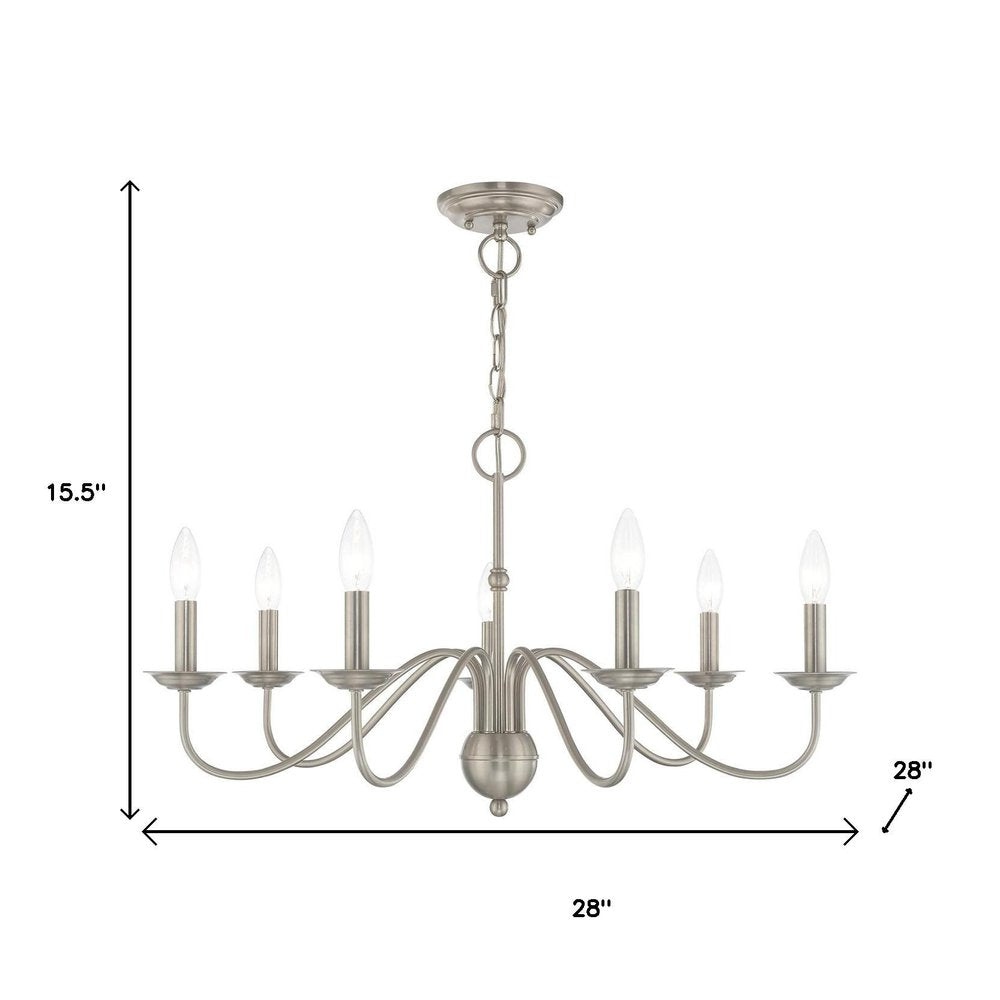 Seven Light Dimmable Chandelier With Shades