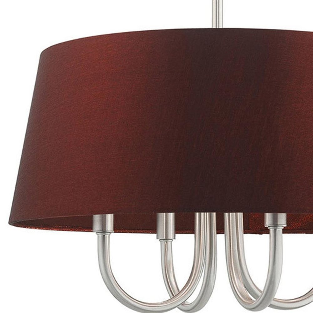 Nickel Four Light Metal Dimmable Chandelier With Shades