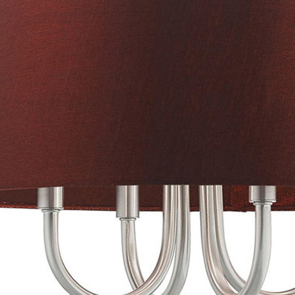 Nickel Four Light Metal Dimmable Chandelier With Shades