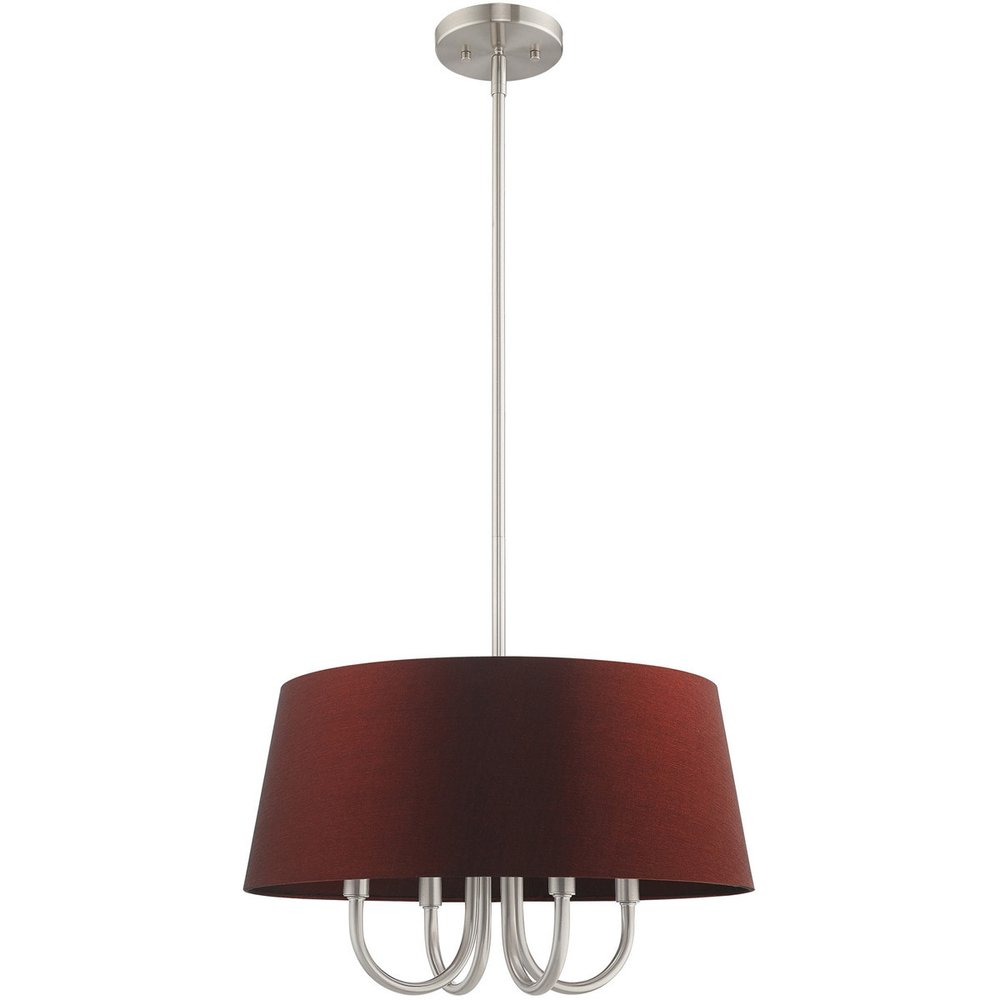 Nickel Four Light Metal Dimmable Chandelier With Shades
