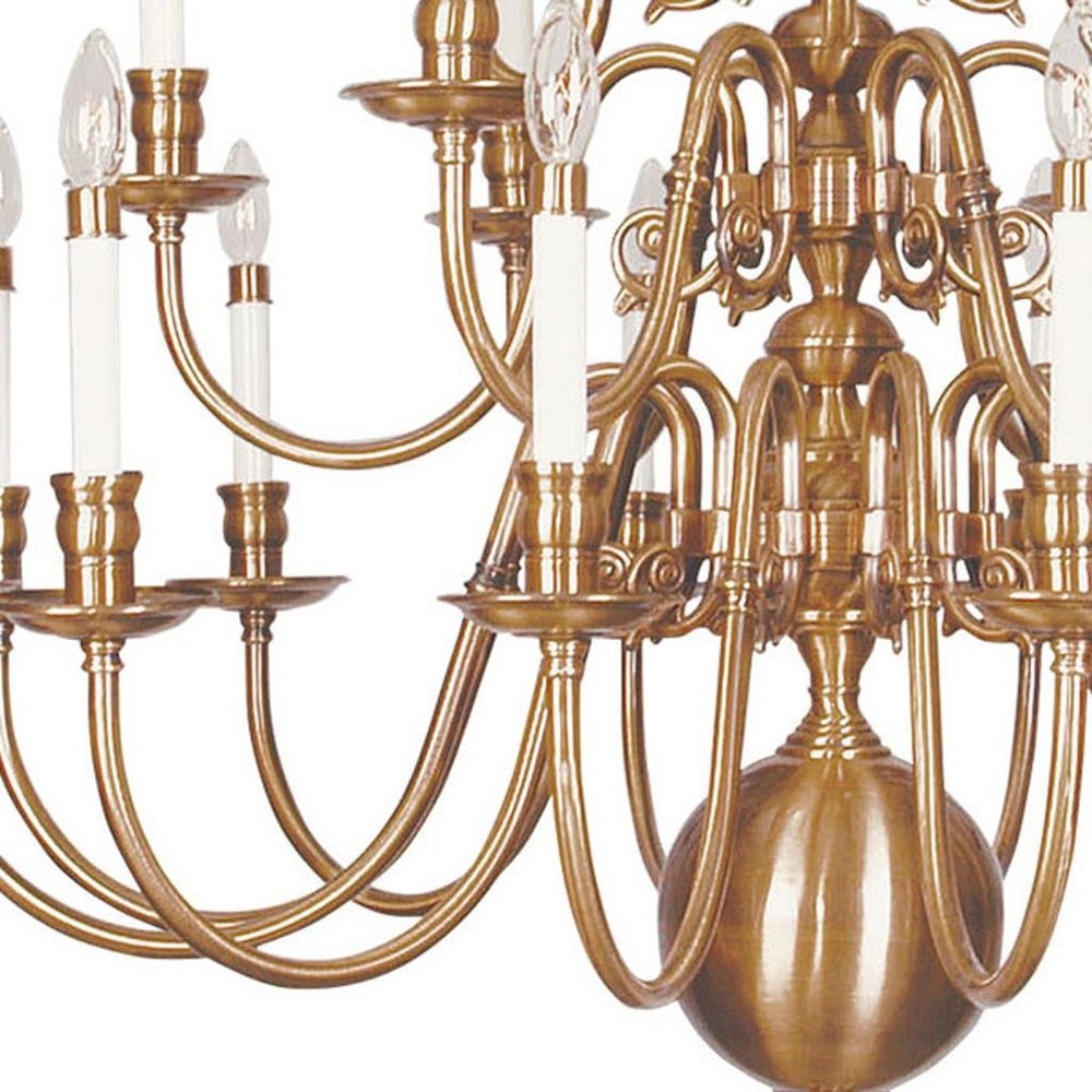 Brass Multi Light Metal Dimmable Chandelier With Shades