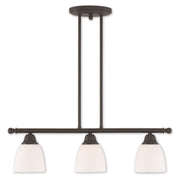 Bronze Three Light Dimmable Chandelier With Shades