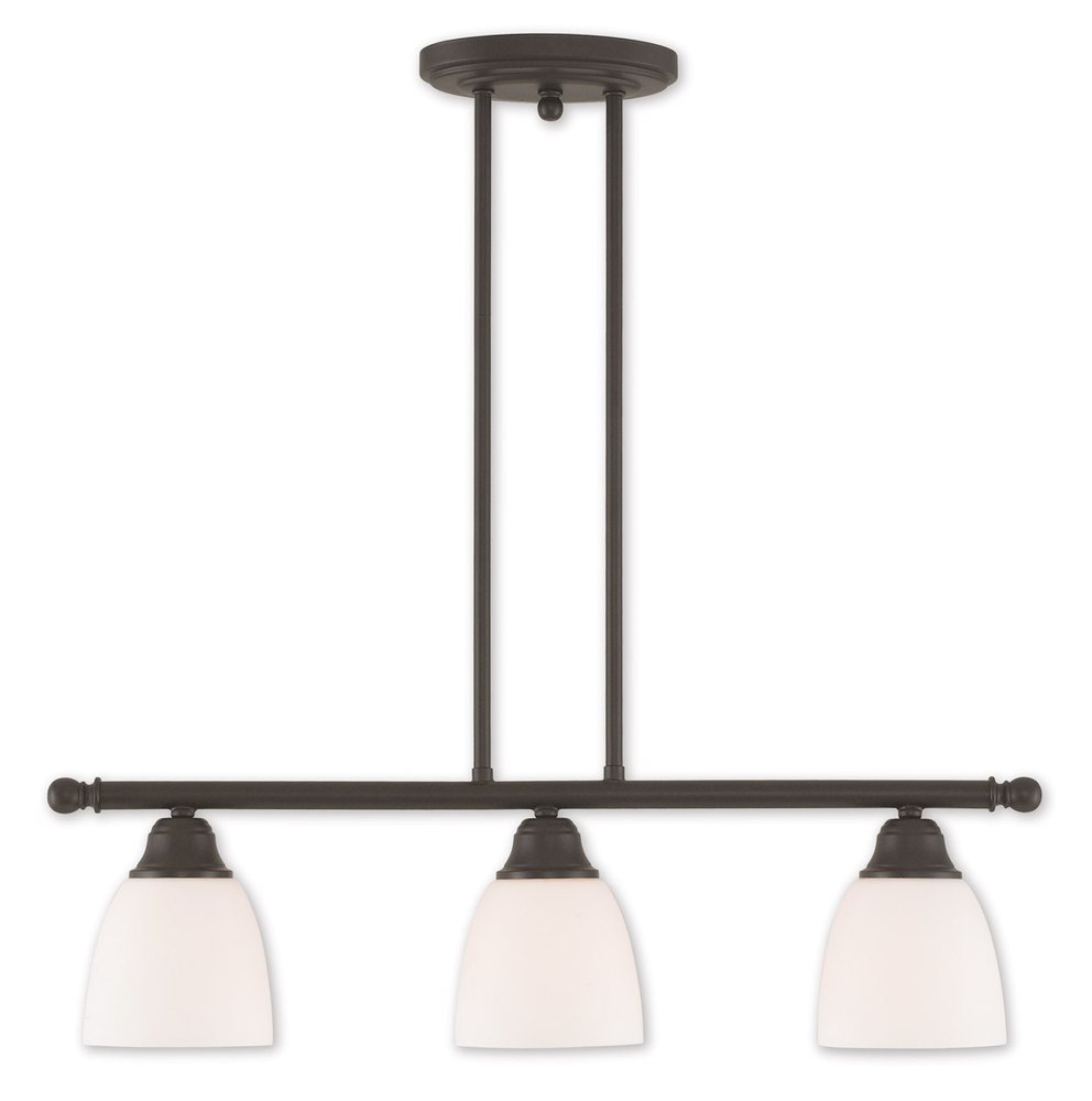 Bronze Three Light Dimmable Chandelier With Shades