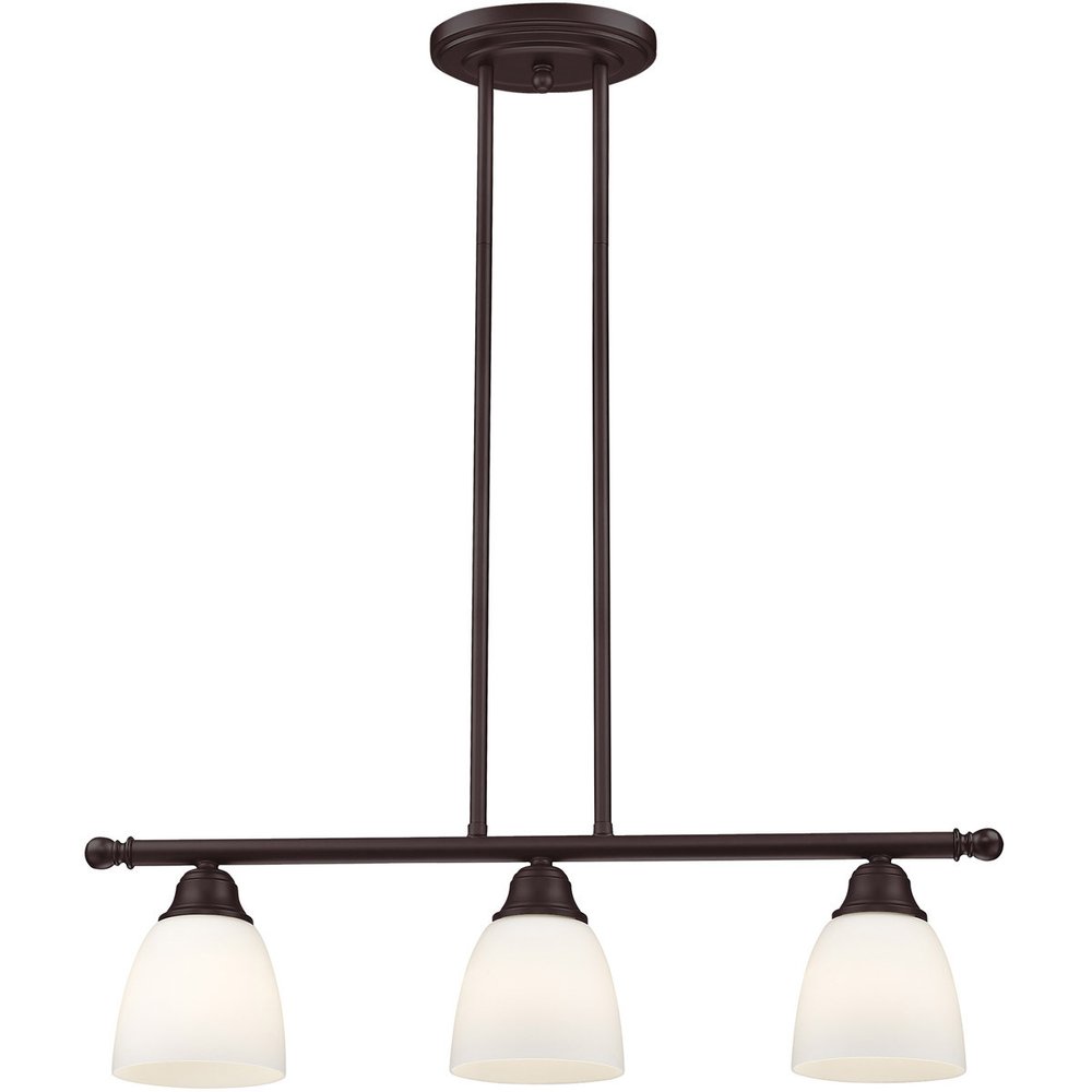 Bronze Three Light Dimmable Chandelier With Shades