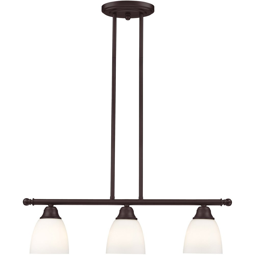 Bronze Three Light Dimmable Chandelier With Shades