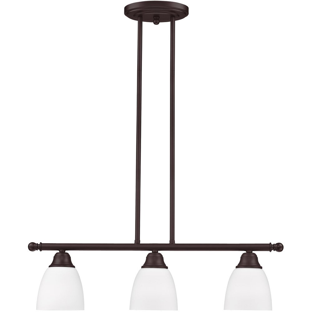 Bronze Three Light Dimmable Chandelier With Shades