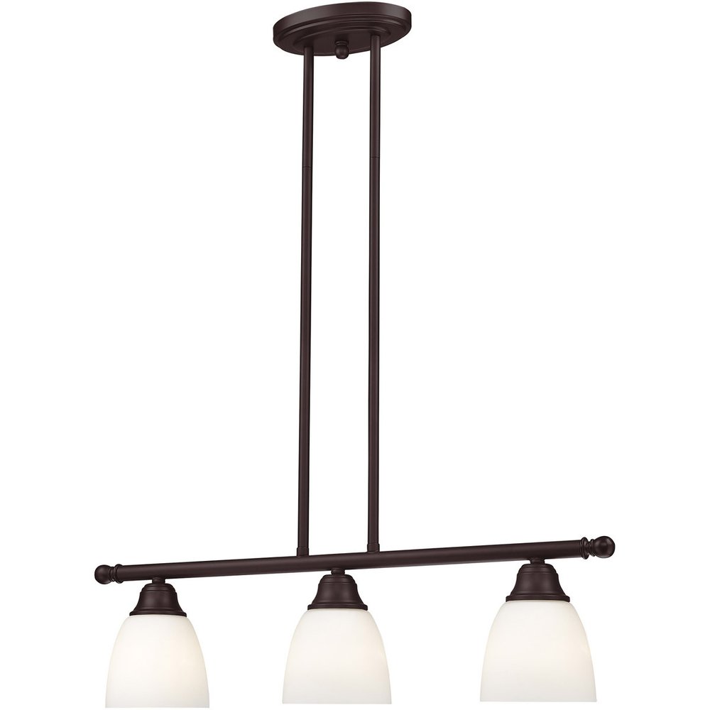 Bronze Three Light Dimmable Chandelier With Shades