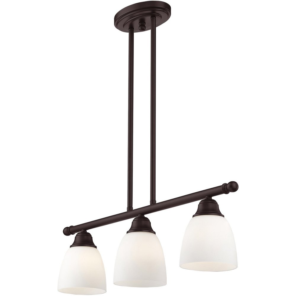 Bronze Three Light Dimmable Chandelier With Shades