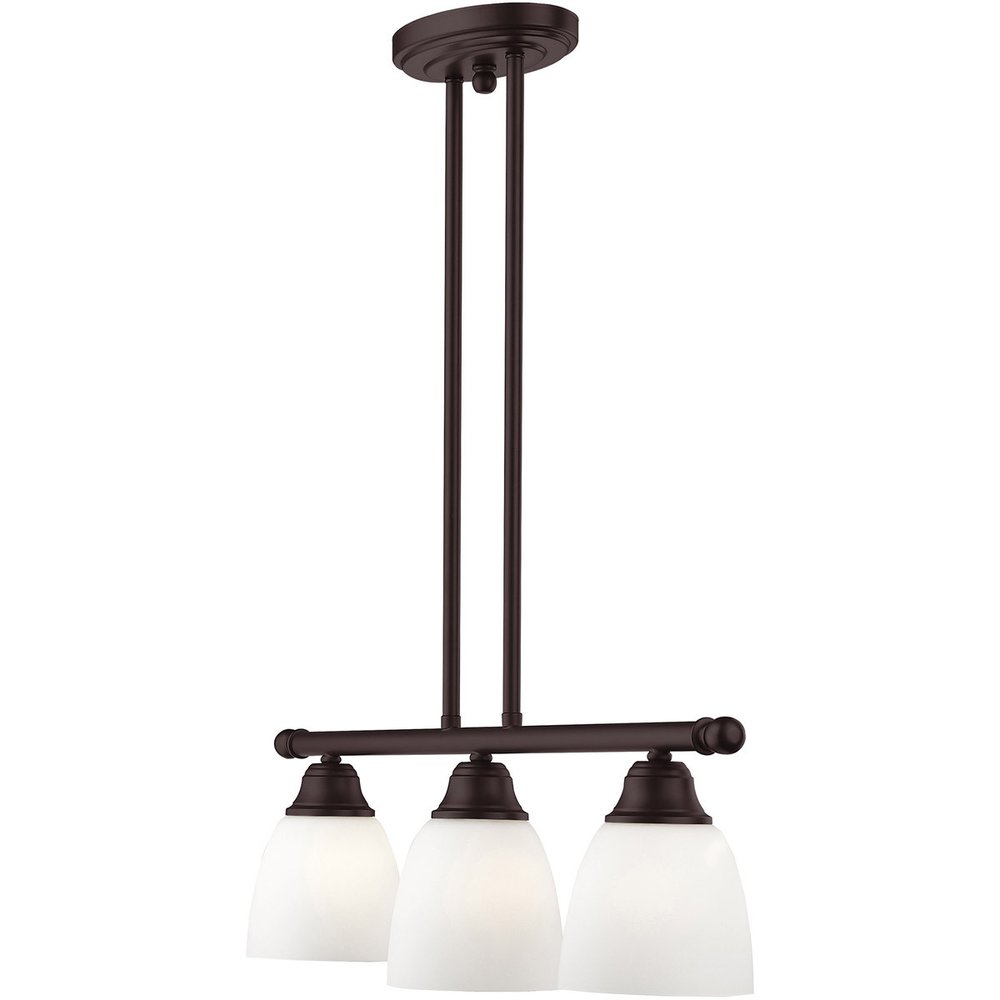 Bronze Three Light Dimmable Chandelier With Shades