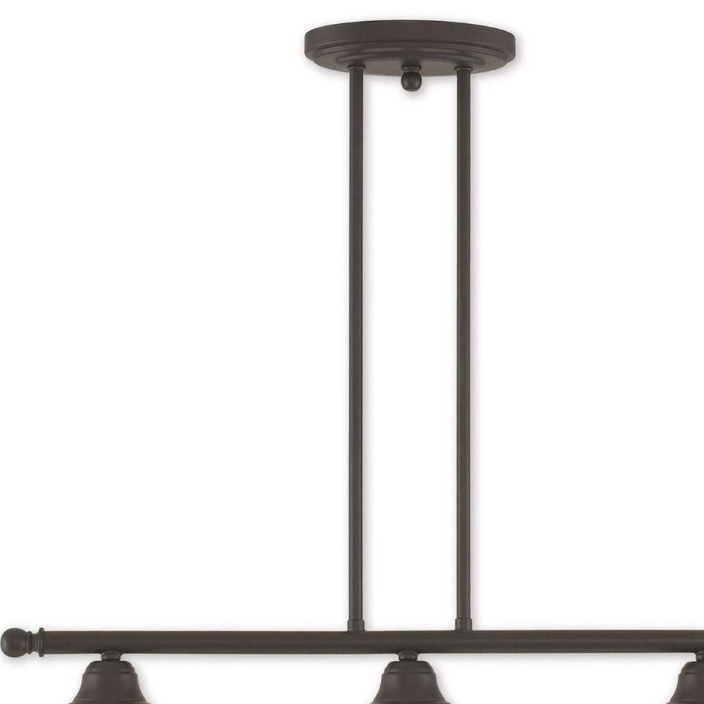 Bronze Three Light Dimmable Chandelier With Shades