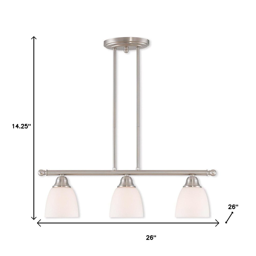 Three Light Dimmable Chandelier With Shades