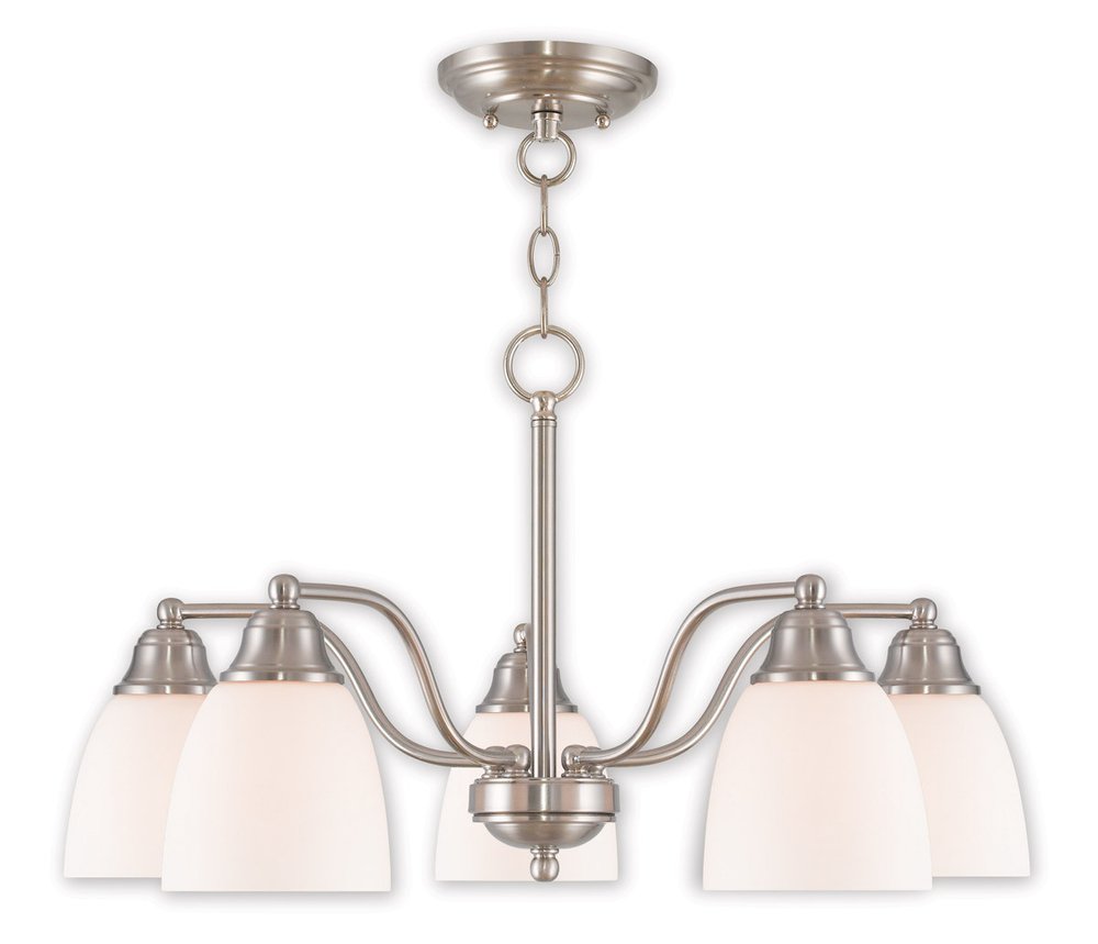 Five Light Dimmable Chandelier With Shades