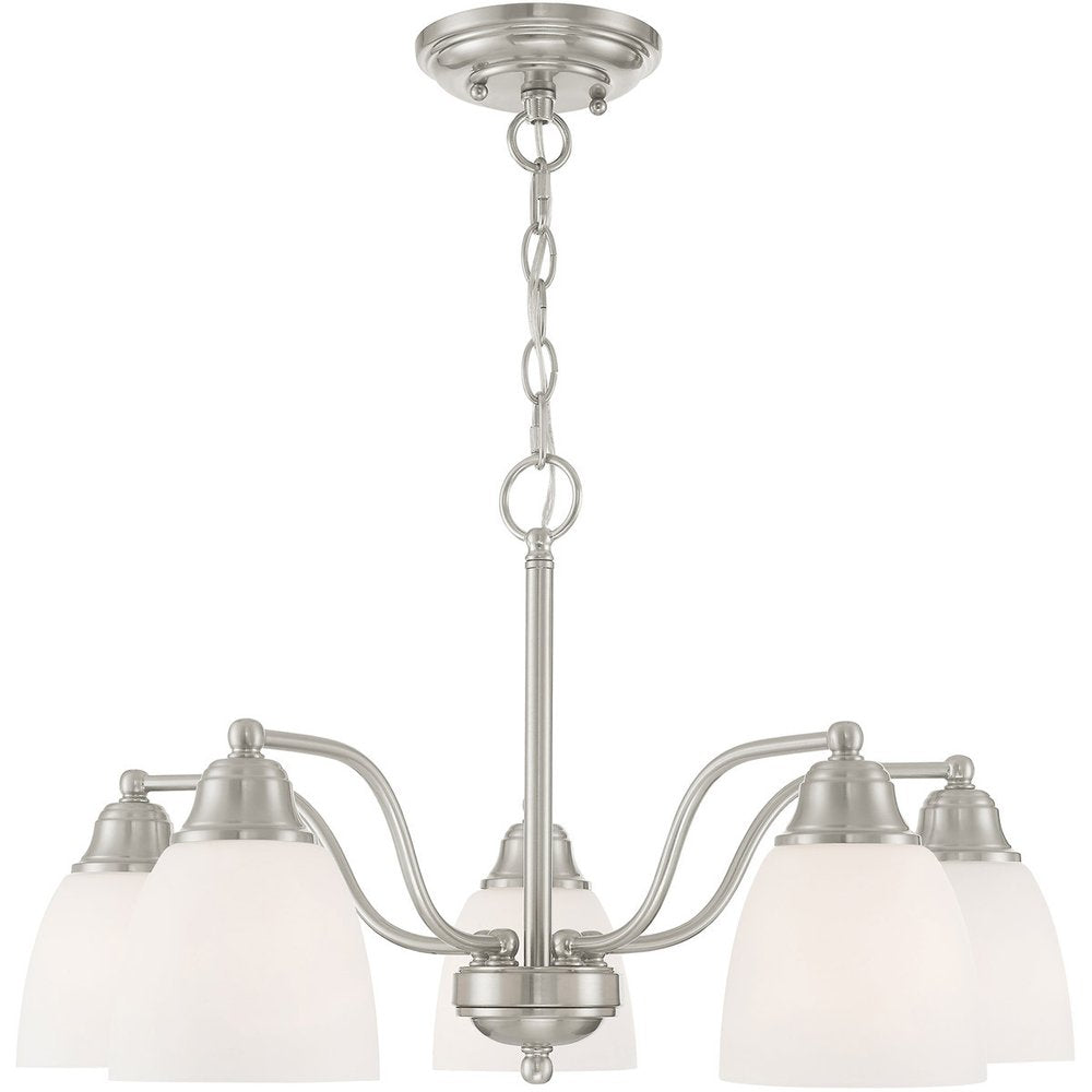 Five Light Dimmable Chandelier With Shades