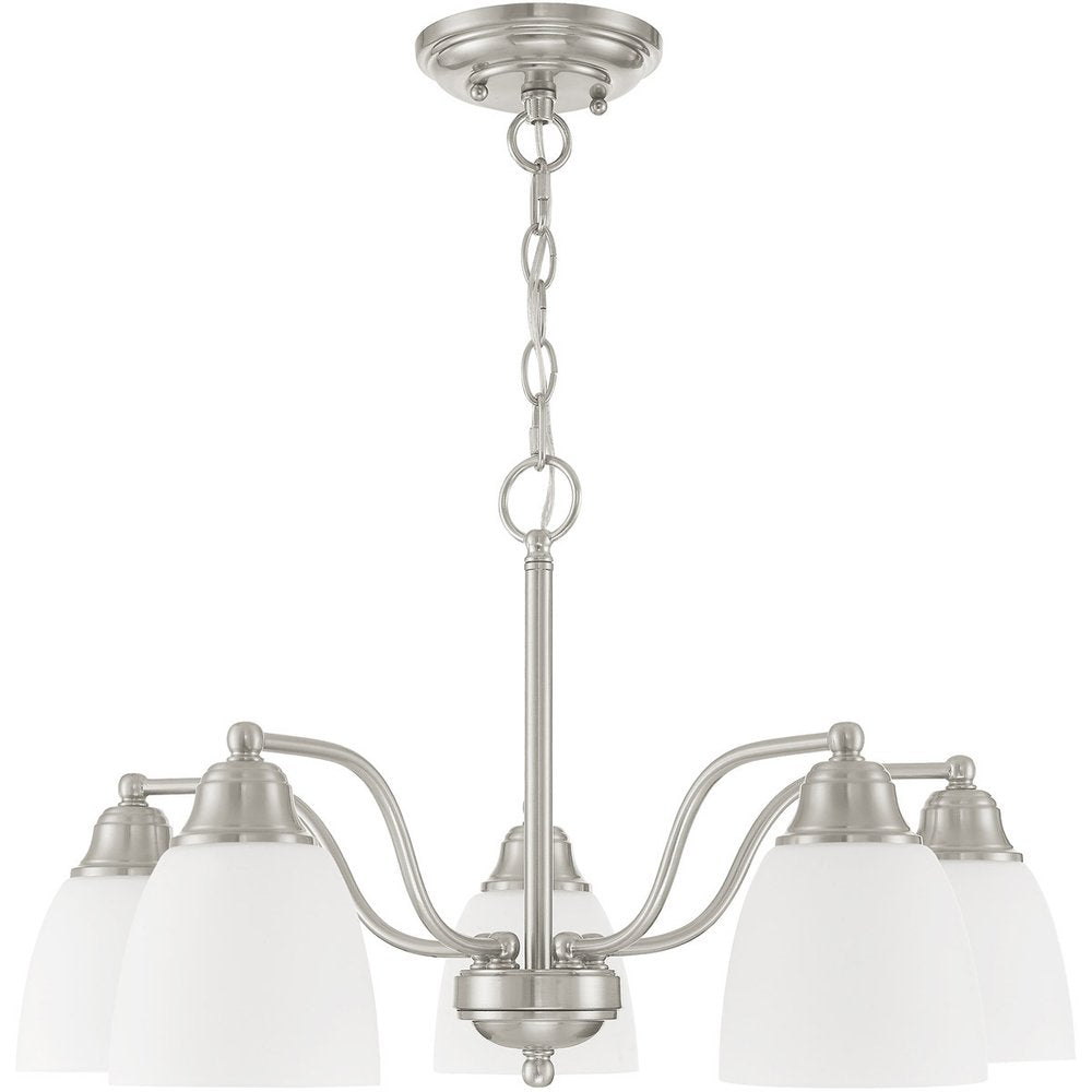 Five Light Dimmable Chandelier With Shades