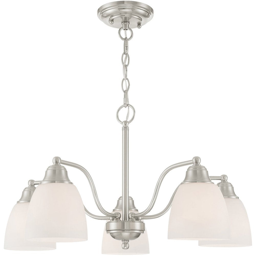 Five Light Dimmable Chandelier With Shades