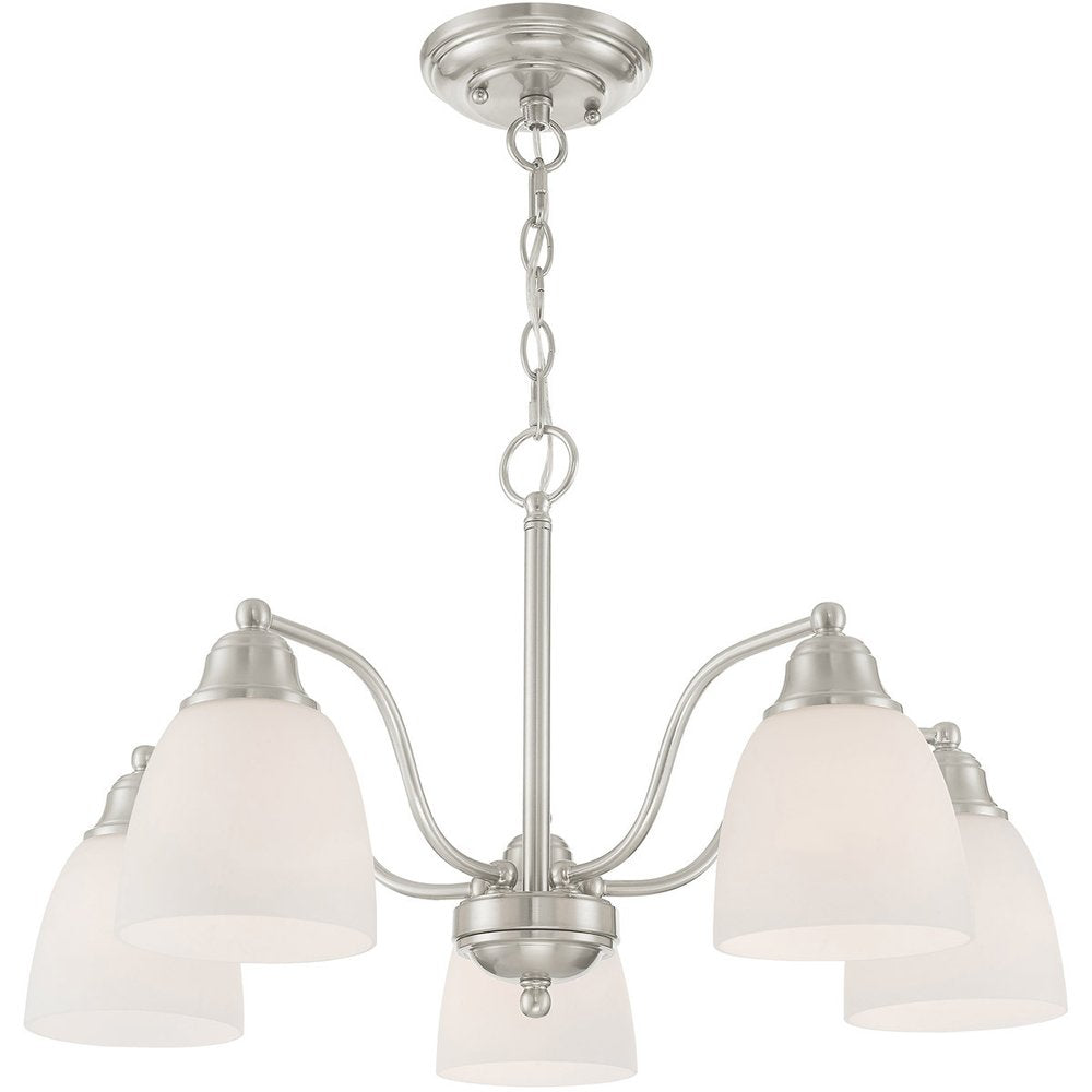 Five Light Dimmable Chandelier With Shades
