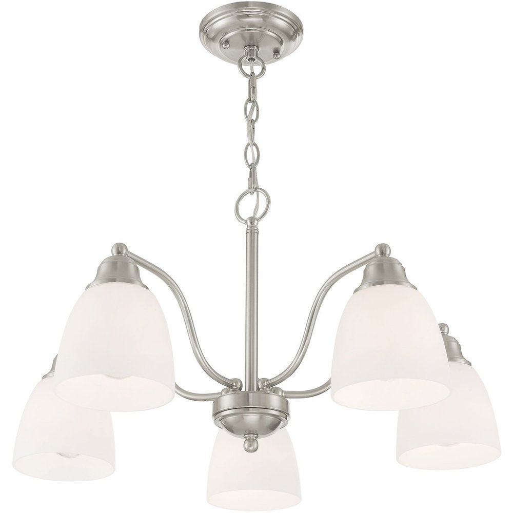 Five Light Dimmable Chandelier With Shades