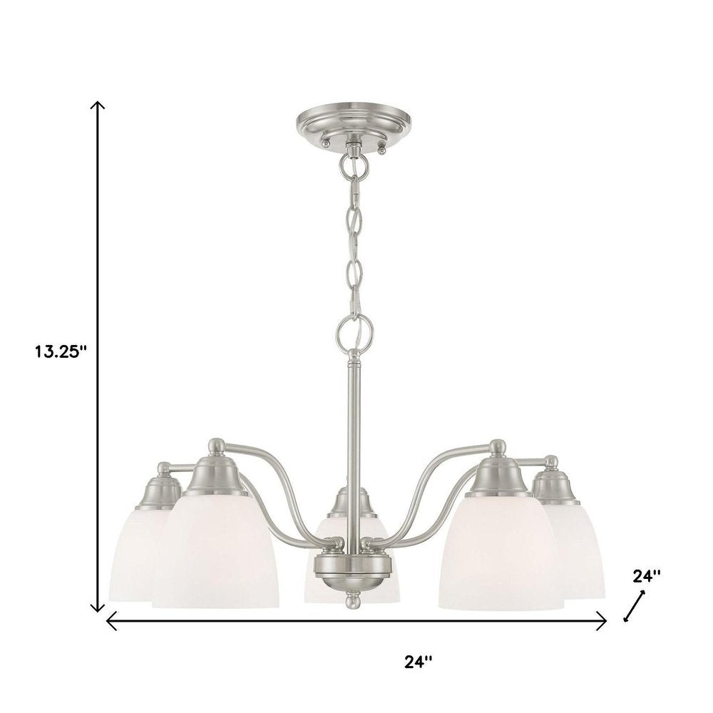 Five Light Dimmable Chandelier With Shades