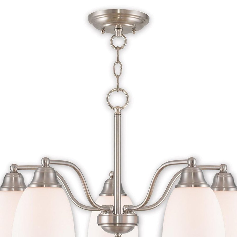 Five Light Dimmable Chandelier With Shades