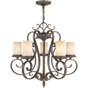 Five Light Dimmable Chandelier With Shades