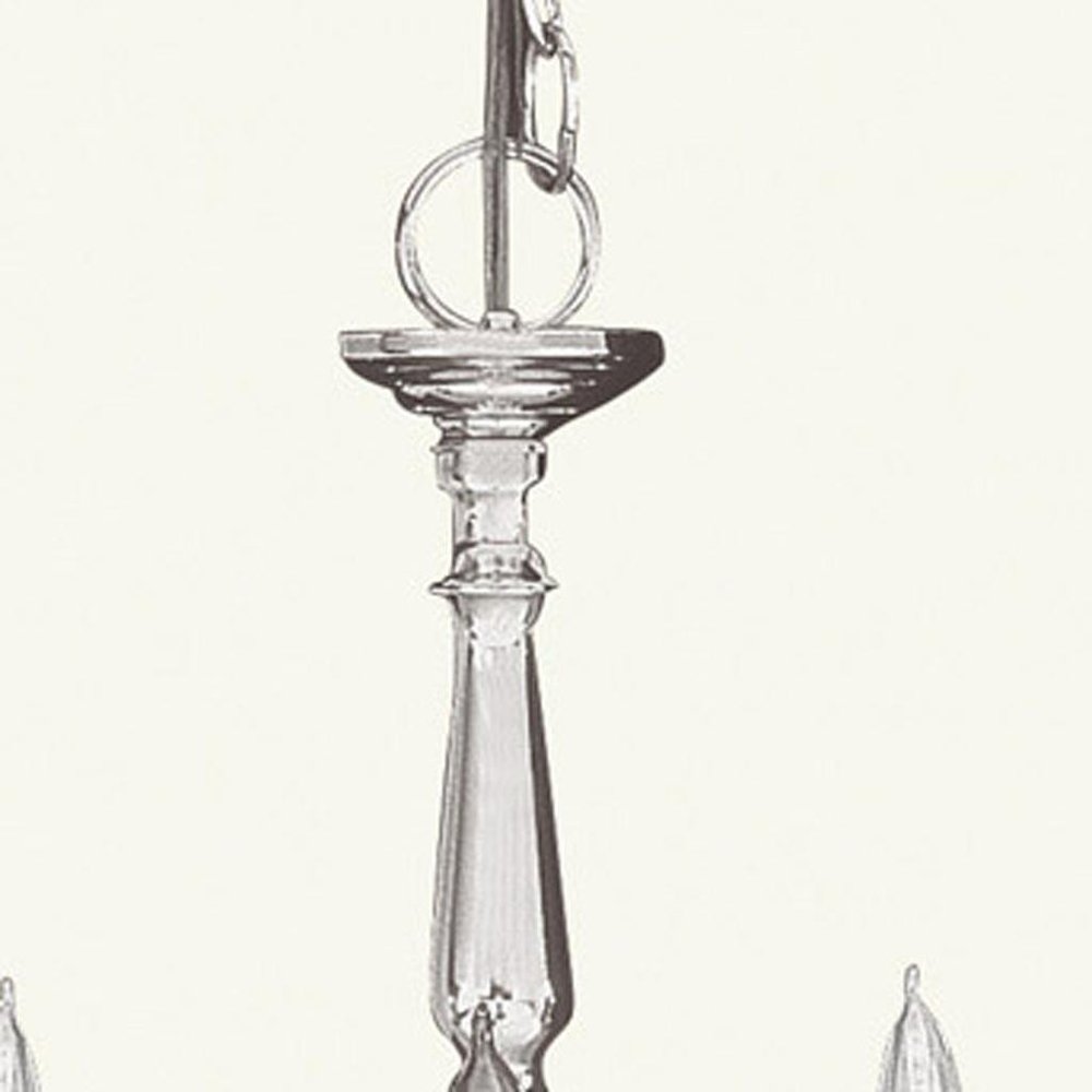 Nickel Five Light Metal Dimmable Chandelier With Shades