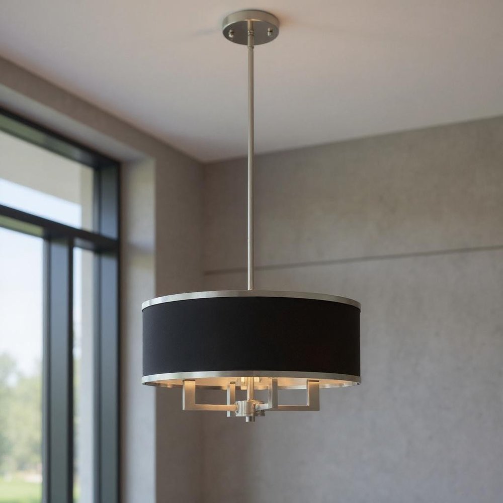 Four Light Dimmable Chandelier With Shades