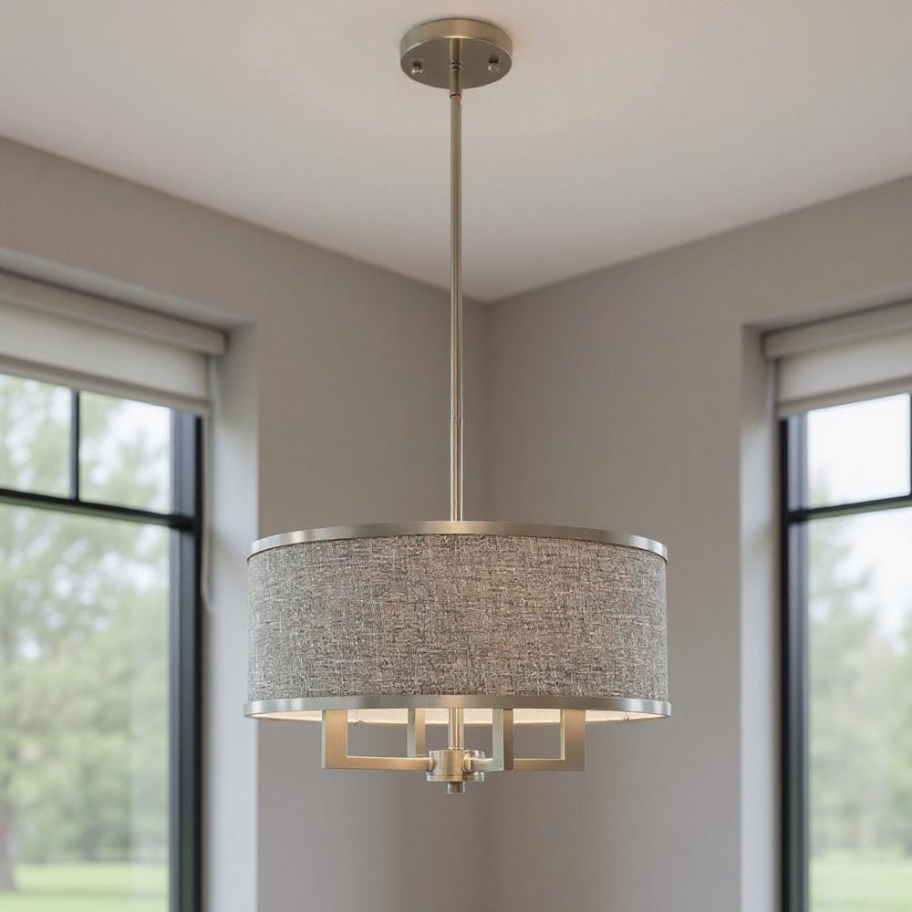 Four Light Dimmable Chandelier With Shades