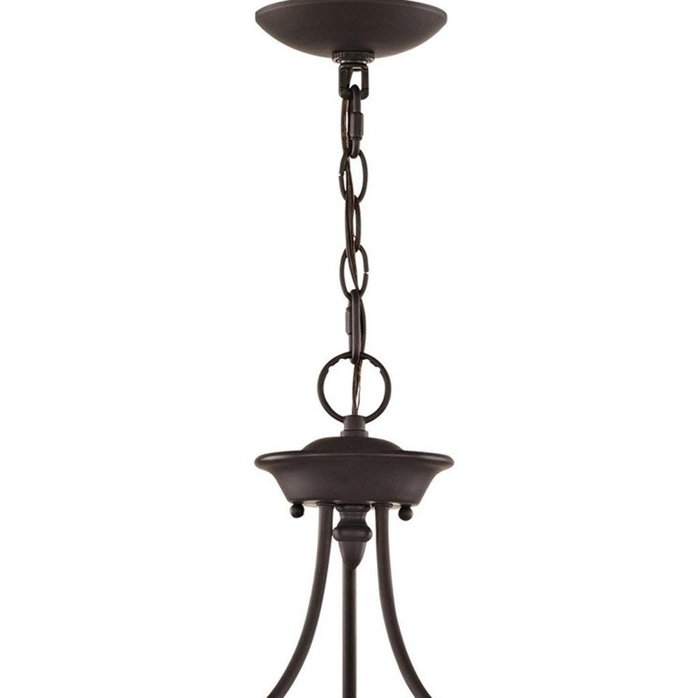 Bronze Three Light Dimmable Chandelier With Shades