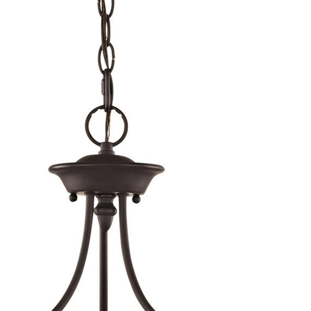 Bronze Three Light Dimmable Chandelier With Shades