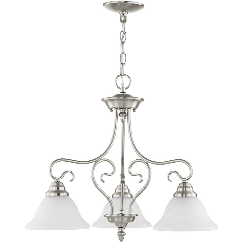 Three Light Dimmable Chandelier With Shades