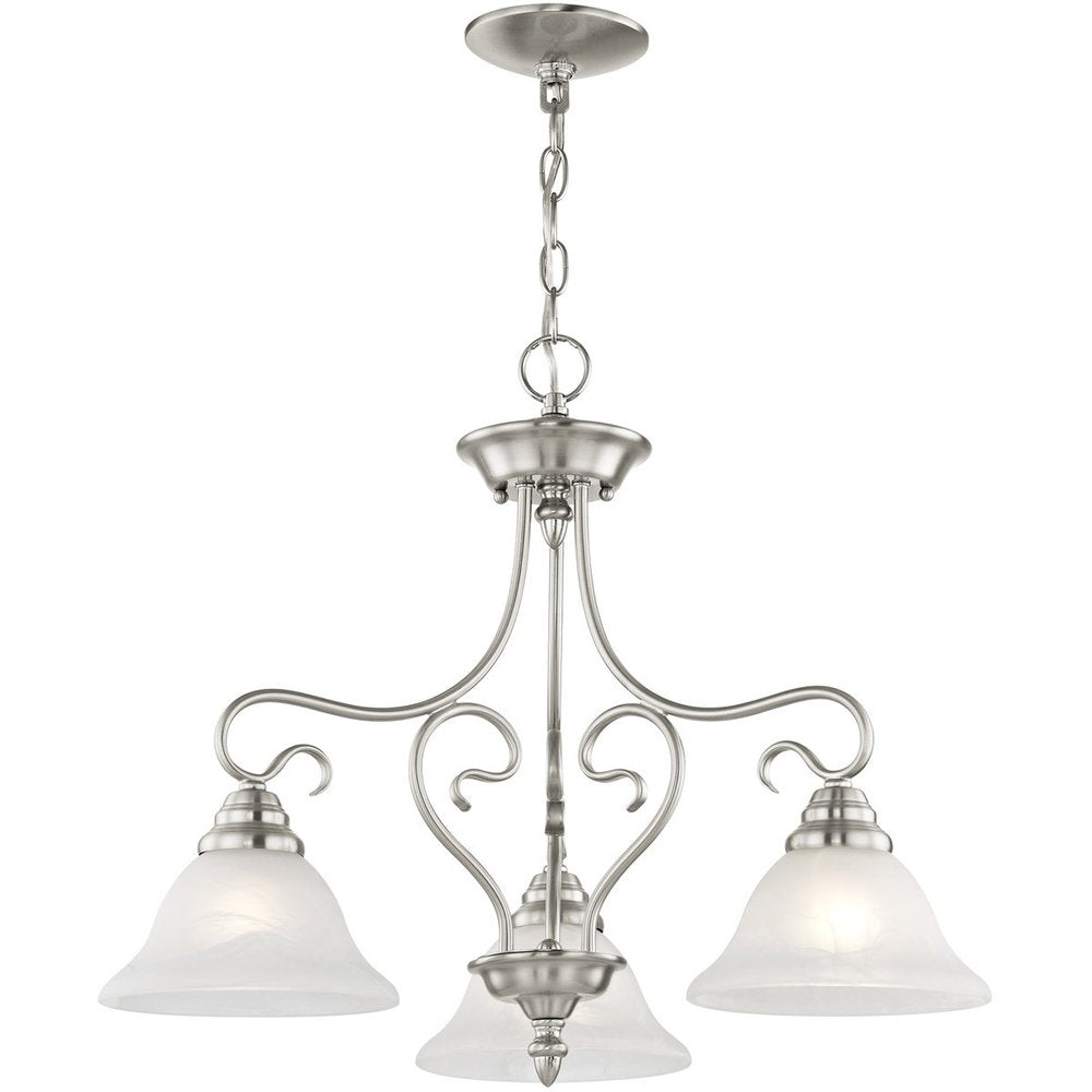 Three Light Dimmable Chandelier With Shades