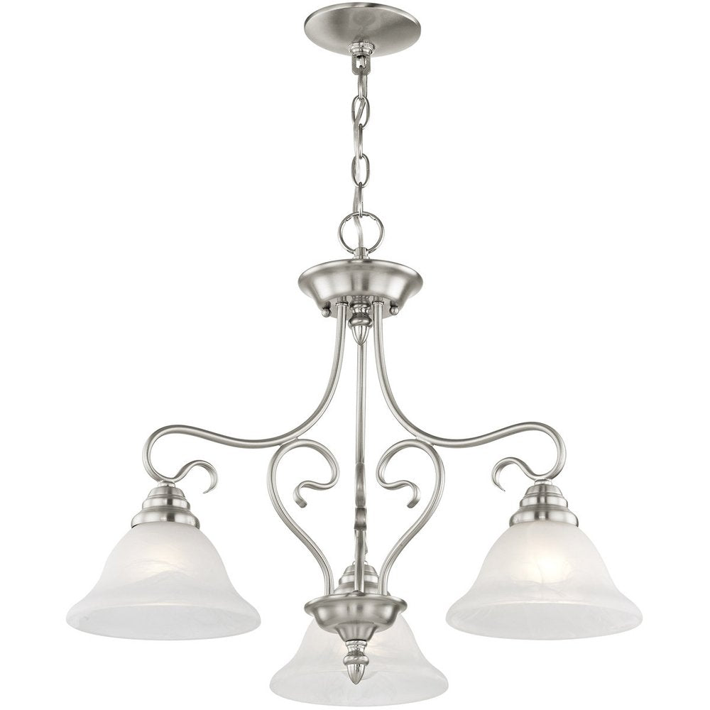 Three Light Dimmable Chandelier With Shades