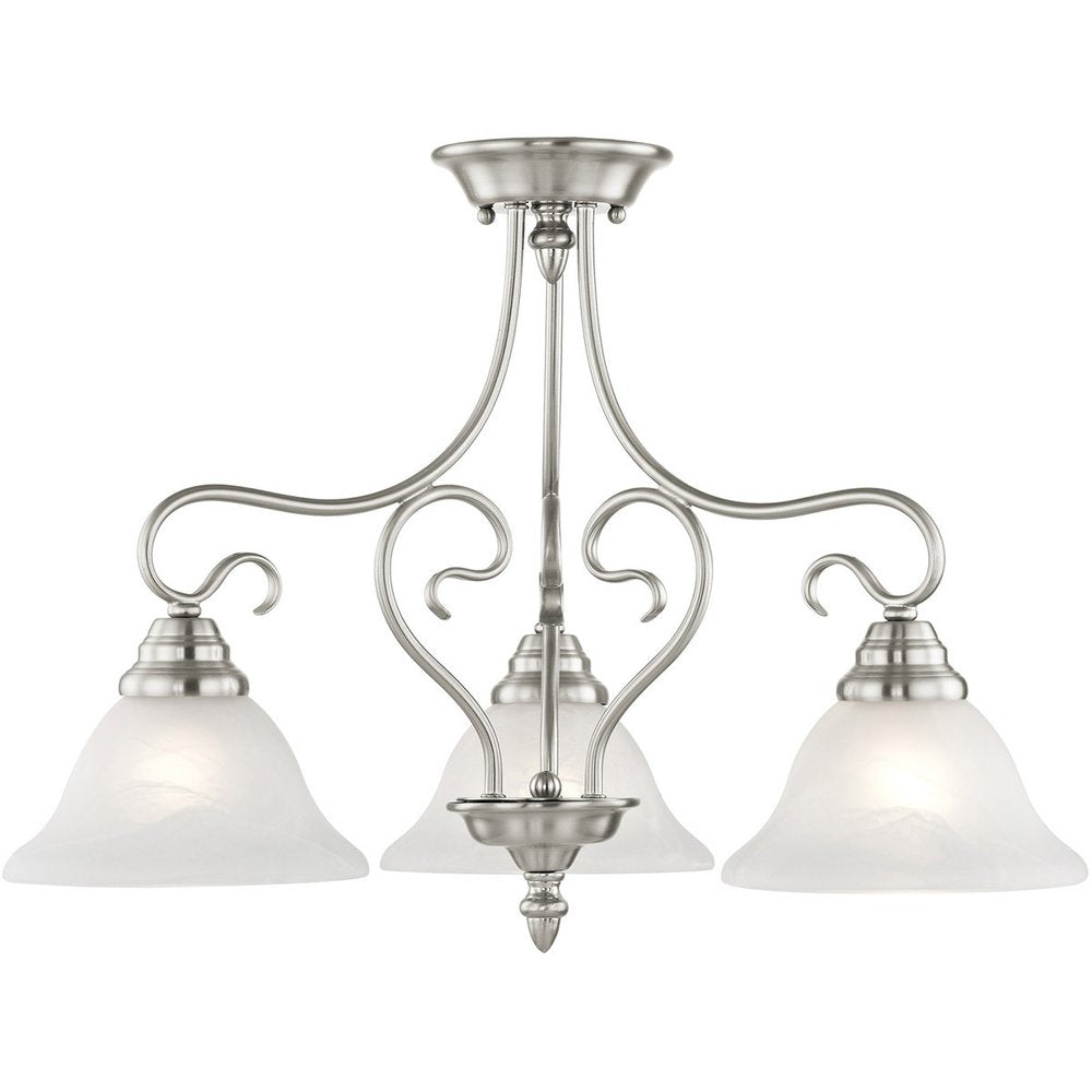 Three Light Dimmable Chandelier With Shades