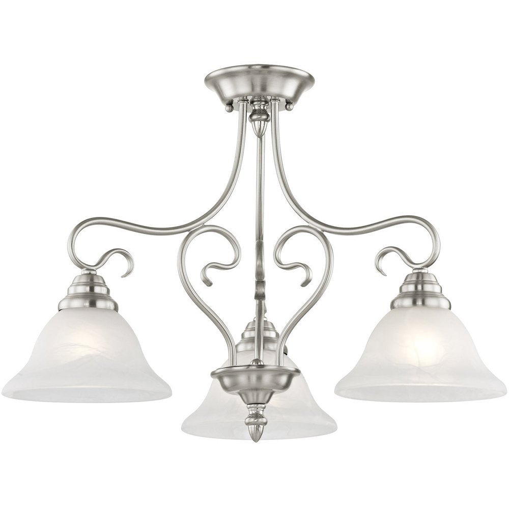 Three Light Dimmable Chandelier With Shades