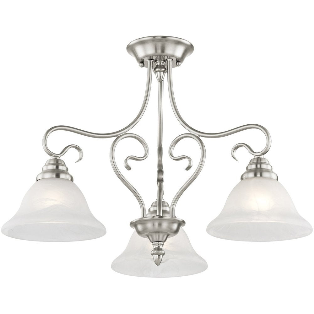 Three Light Dimmable Chandelier With Shades
