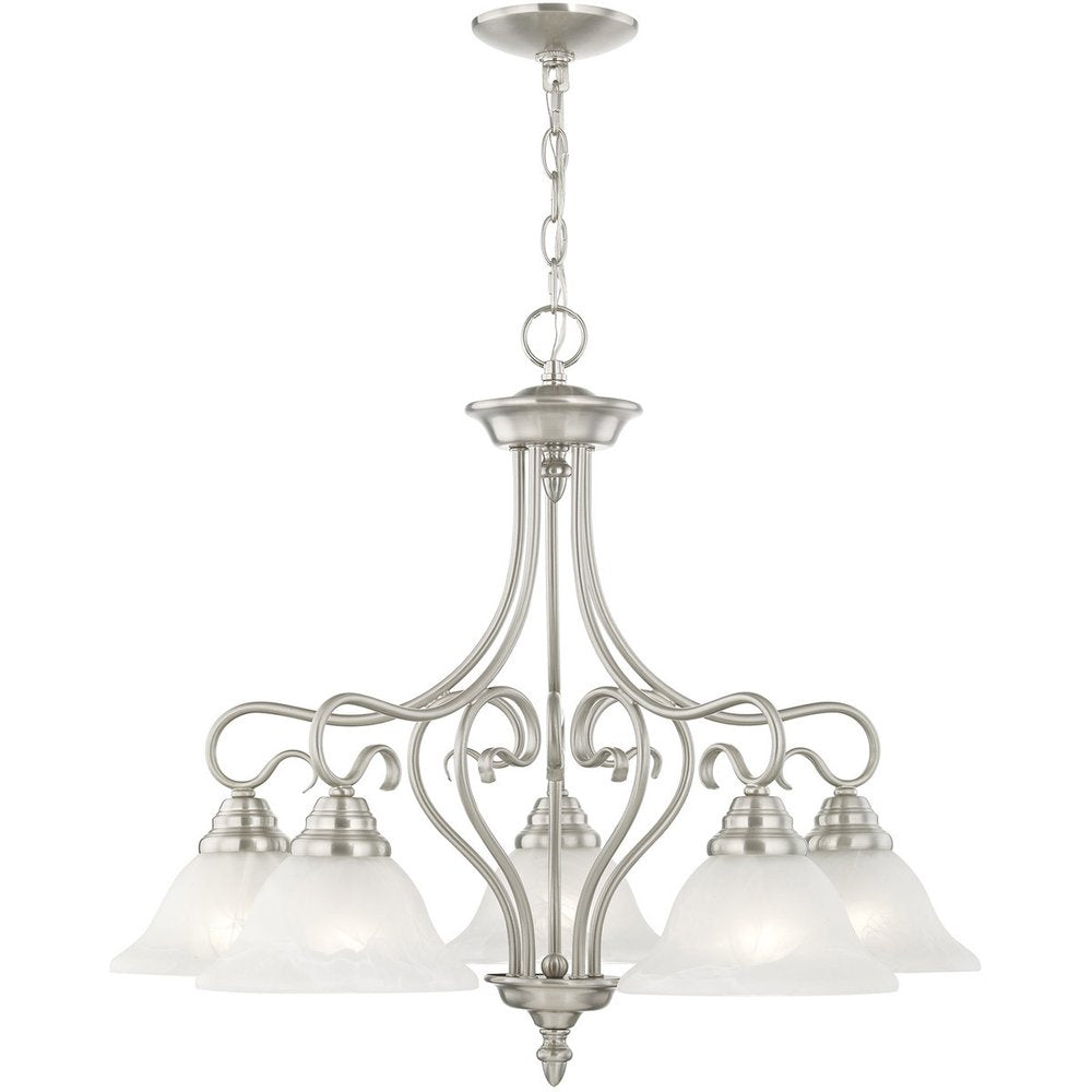 Five Light Dimmable Chandelier With Shades