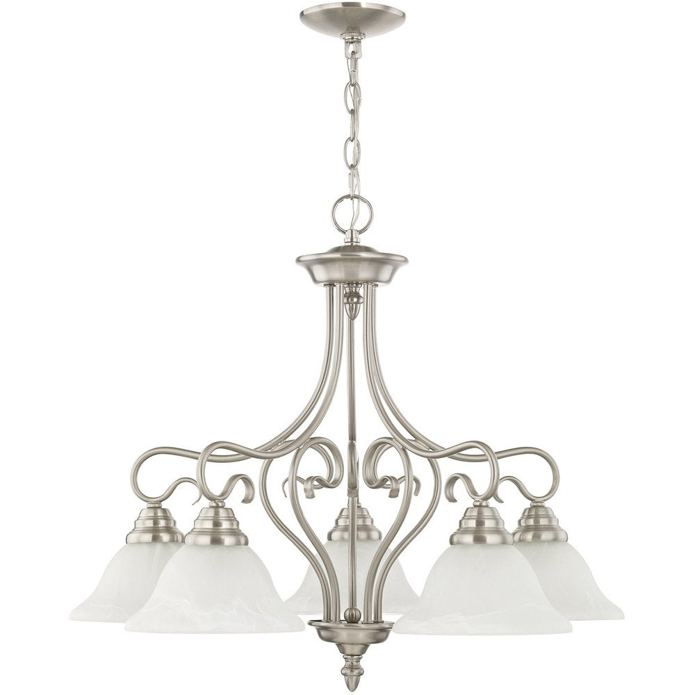 Five Light Dimmable Chandelier With Shades