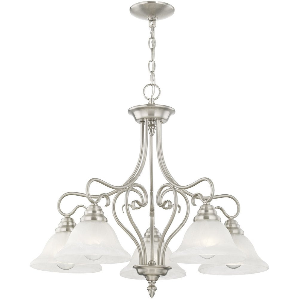 Five Light Dimmable Chandelier With Shades