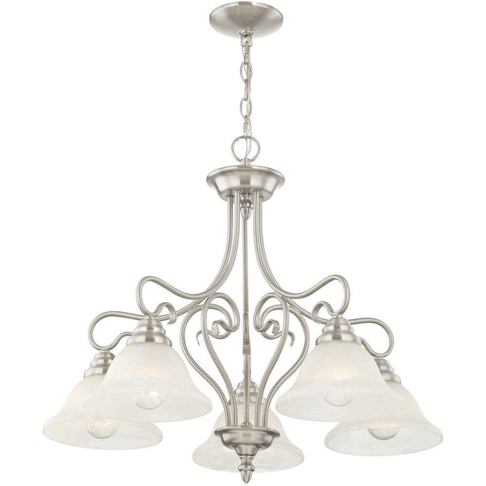 Five Light Dimmable Chandelier With Shades