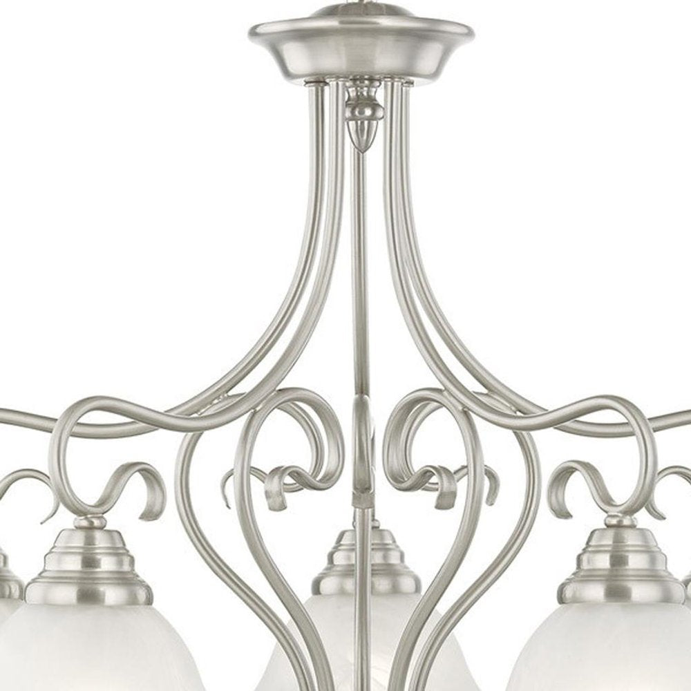 Five Light Dimmable Chandelier With Shades